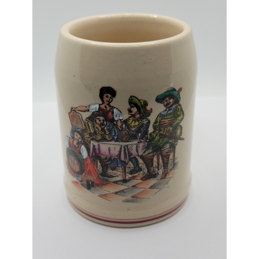 Vtg German Stoneware Beer Stein Pub Drinking Men